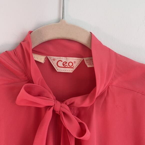 Vintage bow laser cut embroidered collar button up top sz 10 - Picture 4 of 9